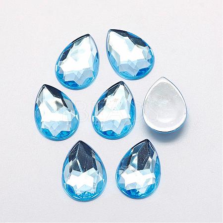 Acrylic Rhinestone Flat Back Cabochons GACR-Q010-18x25-02-1