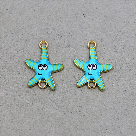 Ocean Theme Alloy Enamel Connector Charms FIND-CJC0017-15KCG-02-1