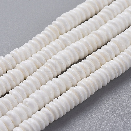 Disc Natural Sea Shell Beads Strands SSHEL-F290-21-1