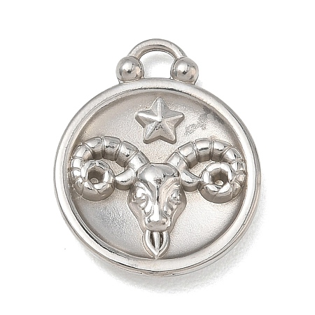 12 Constellations 304 Stainless Steel Pendants STAS-F354-01P-01-1