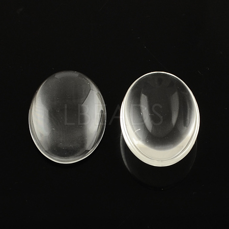 Transparent Oval Glass Cabochons GGLA-R022-30x20-1