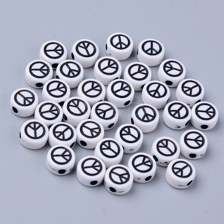 Opaque White Acrylic Beads MACR-S273-42A-1