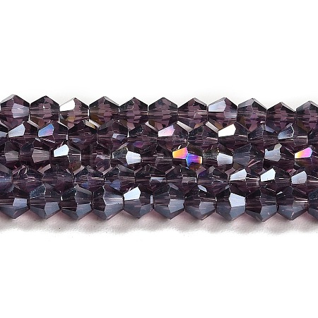 Transparent Electroplate Glass Beads Strands EGLA-A039-T4mm-B04-1