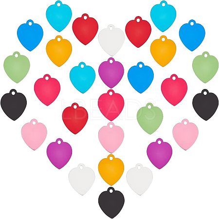 30Pcs 10 Colors Aluminum Blank Pendants ALUM-FH0001-06-1