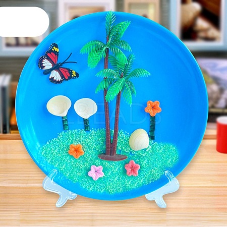 DIY Coconut Tree Pattern Shell Conch Disk Paste Painting For Kids DIY-P035-06-1