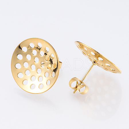 304 Stainless Steel Stud Earring Findings LS-STAS-Q231-03C-G-1