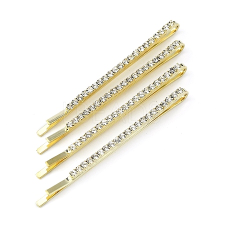 Metal Rhinestone Hair Bobby Pins FIND-WH0152-33G-1