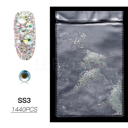 Flat Back Glass Rhinestone Nail Art Decoration Accessories X-MRMJ-Q075-SS3-02-1