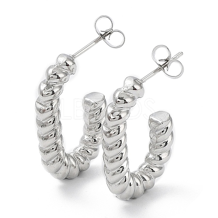 Non-Tarnish 304 Stainless Steel Oval Stud Earrings EJEW-K243-12P-1