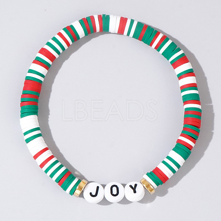 Christmas Joy Resin & Acrylic Beaded Stretch Bracelets WK2852-4-1