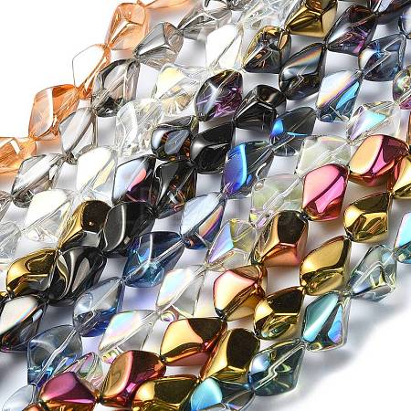 Electroplate Transparent Glass Beads Strands EGLA-E060-01A-1