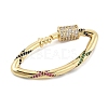 Brass Micro Pave Cubic Zirconia Keychain Clasps KK-P299-09D-G-2