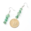 Natural Green Aventurine Chip Beads Dangle Earrings EJEW-JE04649-03-3