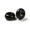 Natural Black Obsidian European Beads X-G-G740-14x8mm-34-3