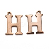 Ion Plating(IP) 304 Stainless Steel Alphabet Charms STAS-H122-H-RG-1