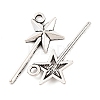 Fairy Tale Tibetan Style Alloy Magic Wand Pendants TIBEP-36112-AS-RS-3