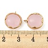 Brass with Pink Glass Pendants KK-G486-08G-3