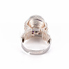 Adjustable Gemstone Round Finger Rings RJEW-T019-01D-S-2