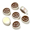 UV Plating Rainbow Iridescent Acrylic Enamel Beads OACR-G012-13-2