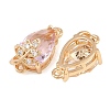 Brass Micro Pave Clear Cubic Zirconia Connector Charms CU-CBA7392-13G-3