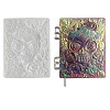 Silicone Skull & Rose & Butterfly Pattern Binder Notebook Cover Molds OFST-PW0014-57-1