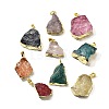 Raw Rough Natural Dyed Quartz Crystal Pendants G-G895-05LG-M-1