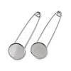304 Stainless Steel Safety Pin Brooch Base Settings STAS-A142-02C-P-1