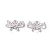 Brass Micro Pave Clear Cubic Zirconia Charms KK-L212-15P-1