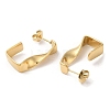 Ion Plating(IP) 304 Stainless Steel Twist Rectangle Stud Earrings EJEW-Z022-30G-2