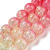 Spray Painted Crackle Glass Beads Strands DGLA-C002-10mm-06-3