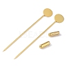 Brass Lapel Pin Base Settings KK-WH0045-025A-G-1