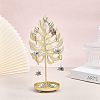 Iron Earring Display Stands with Round Tray EDIS-WH0016-018B-4