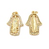 Brass Micro Pave Cubic Zirconia Pendants KK-E068-VB085-1