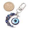 Alloy Moon & Natural & Synthetic Gemstone Chip Beads & Resin Evil Eye Pendant Decorations HJEW-JM02342-4