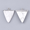 Electroplate Natural Howlite Pendants G-S344-49I-2