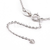 Rhodium Plated 925 Sterling Silver Cable Chains Necklace Making STER-I021-06P-3