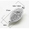 Alloy Magnetic Clasps with Loops PALLOY-H379-S-1