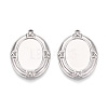 304 Stainless Steel Pendant Cabochon Settings STAS-T067-17P-1