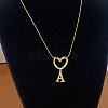 304 Stainless Steel Heart with Initial Pendant Necklaces for Women FS-WG4DC9E-01-1