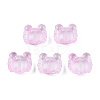 Transparent Spray Painted Glass Beads GLAA-N035-026-C05-1