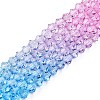 Gradient Color Baking Paint Glass Bead Strands LS-DGLA-A039-T4mm-A06-4