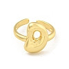 Brass Letter Open Cuff Rings for Women RJEW-G313-01D-G-2