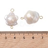 Natural Baroque Keshi Pearl Plum Bossom Flower Links Connector Charms PALLOY-JF05270-4