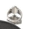 Textured Rhombus 304 Stainless Steel Finger Ring for Women RJEW-L126-06B-P-3