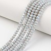 Electroplate Opaque Solid Color Glass Beads Strands EGLA-A034-P3mm-L16-1
