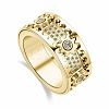 Gear Brass Micro Pave Clear Cubic Zirconia Rotatable Finger Rings FS-WGBD3BF-27-1