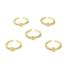 Clear Cubic Zirconia Initial Letter Open Cuff Ring RJEW-H120-09G-B-4