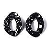 Spray Painted CCB Plastic Linking Rings X-CCB-Q091-018B-2