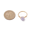 Handmade Polymer Clay Rhinestone Finger Rings for Women RJEW-JR00920-02-3