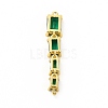 Brass Pave Cubic Zirconia Connector Charms KK-G458-01G-02-2